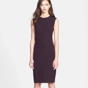 Vince Ribbed Sheath Dress - Eggplant size small